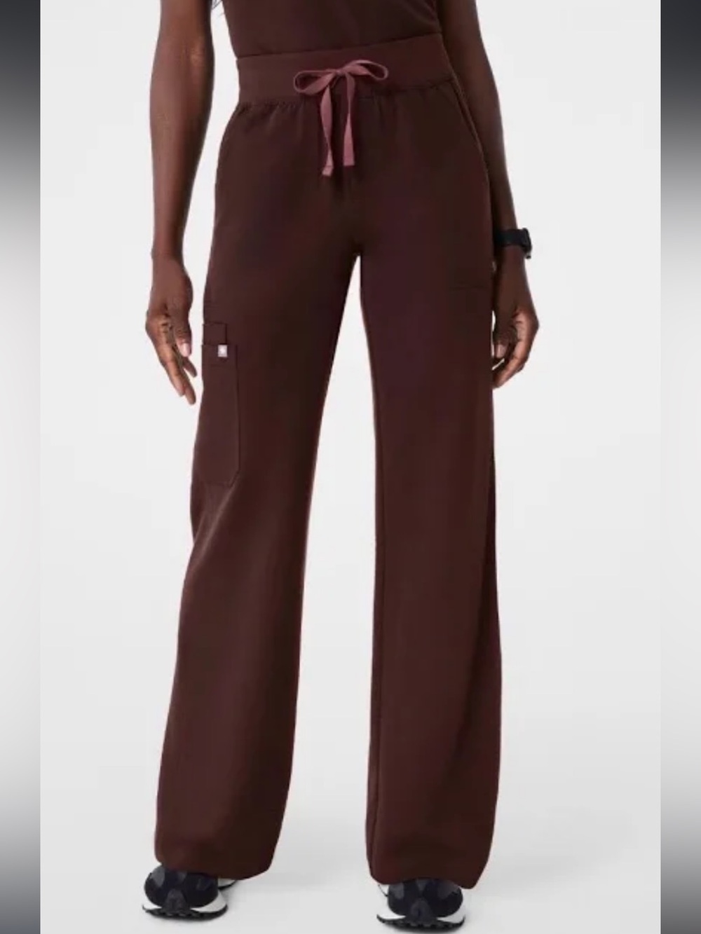 Figs espresso xsp isabel high rise wide leg scrub pants